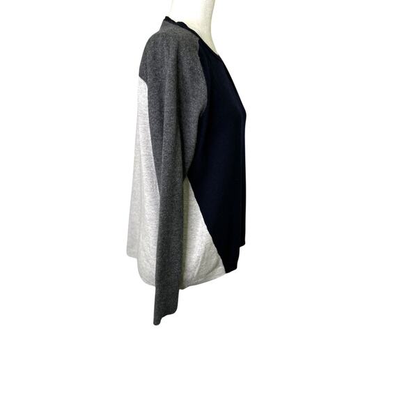 Le Tricot Perugia Made in Italy Blue Gray Medium Wmns Wool Silk Cashmere Sweater - Picture 3 of 6